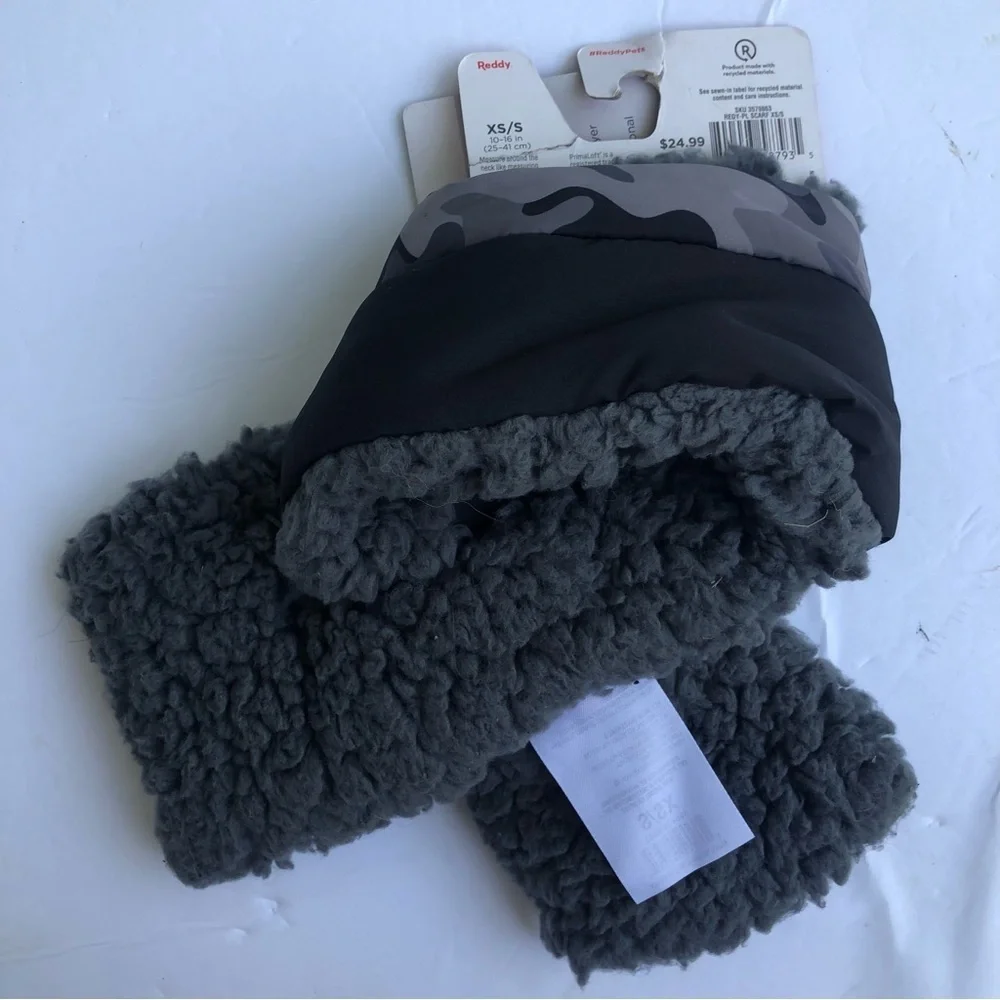 NWT Camo Sherpa dog scarf XS/S